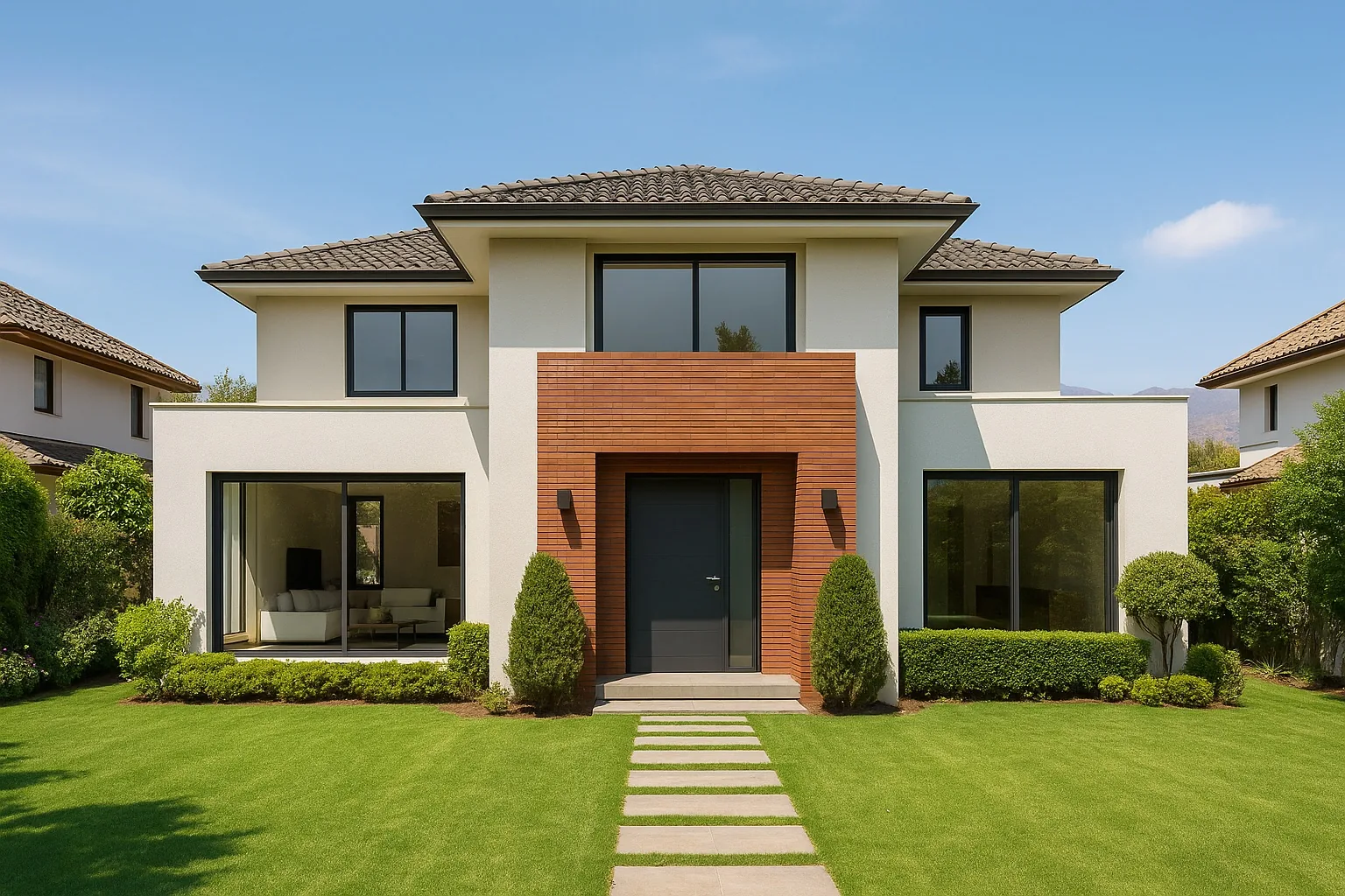 Casa moderna en Las Condes con jardín y piscina